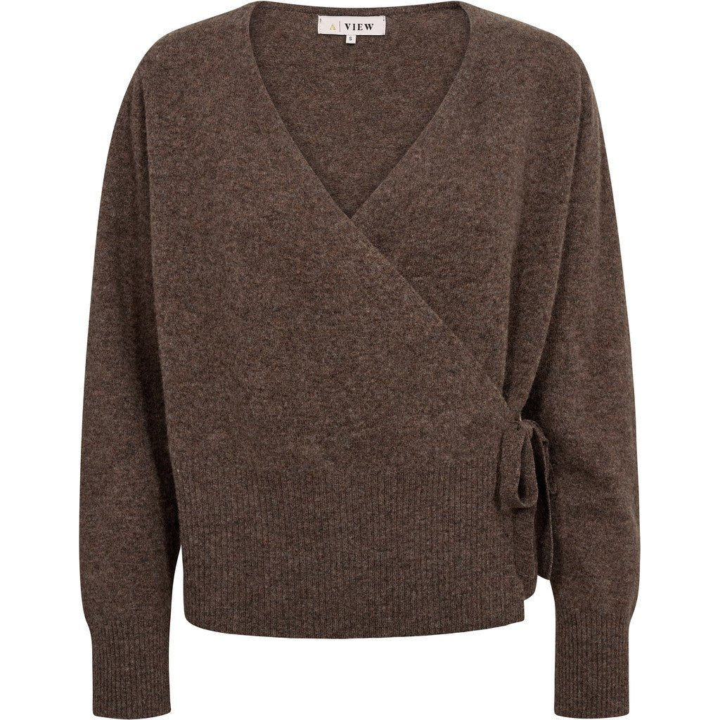 Merino Wrap Neulepusero Brown - A-VIEW - My Milou