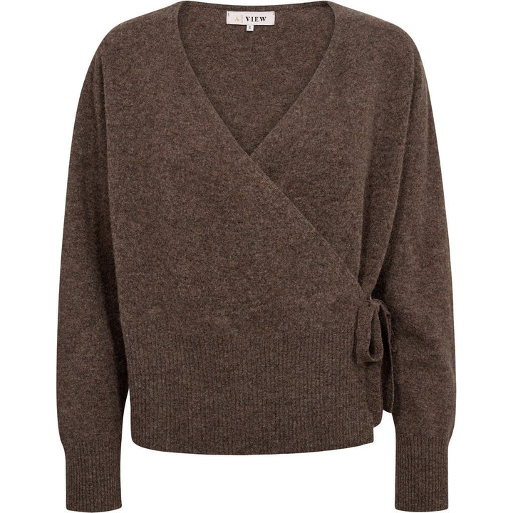 Merino Wrap Neulepusero Brown - A-VIEW - My Milou