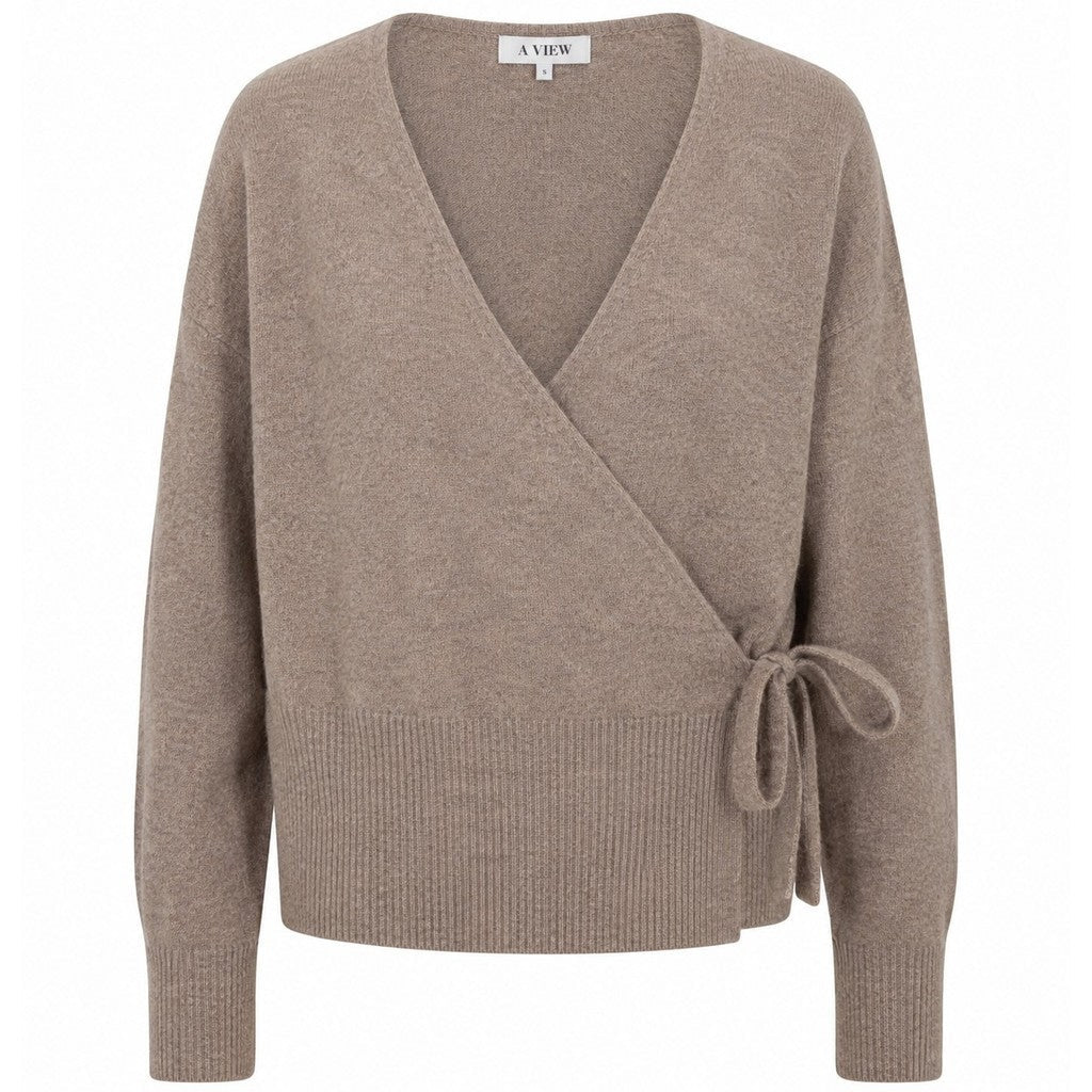 Merino Wrap Neulepusero Light Brown - A-VIEW - My Milou