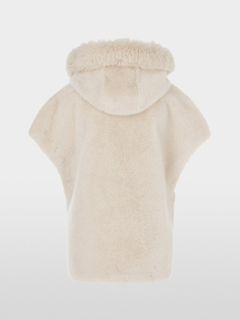 Oversized Hooded Vest in Fun Fur Smoke - Marc Cain - My Milou