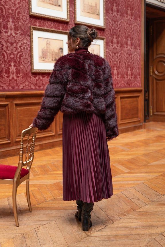 Paula Short Faux Fur Takki Bordeaux One Size - CHOKLATE PARIS - My Milou