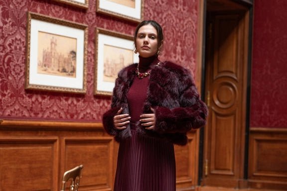 Paula Short Faux Fur Takki Bordeaux One Size - CHOKLATE PARIS - My Milou