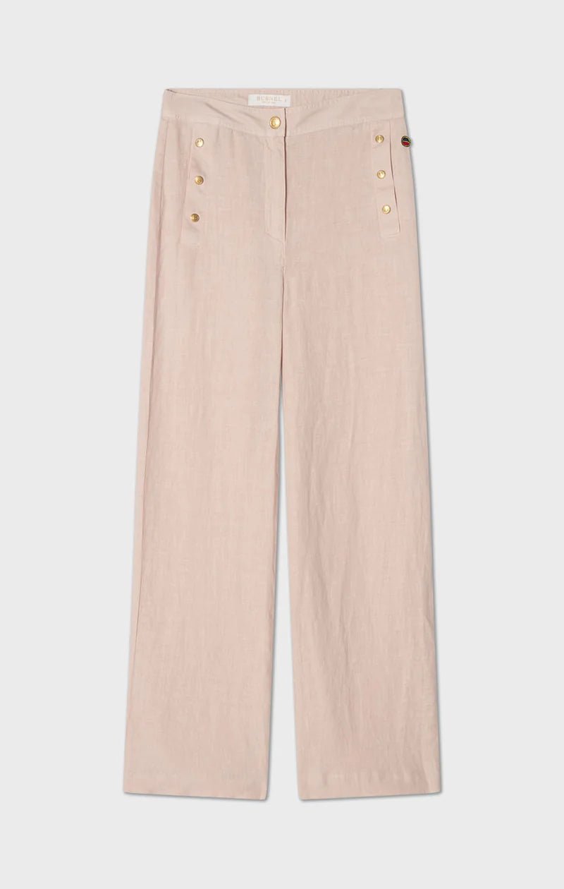 Pim Wide Linen Housut Light Rose - Busnel - My Milou