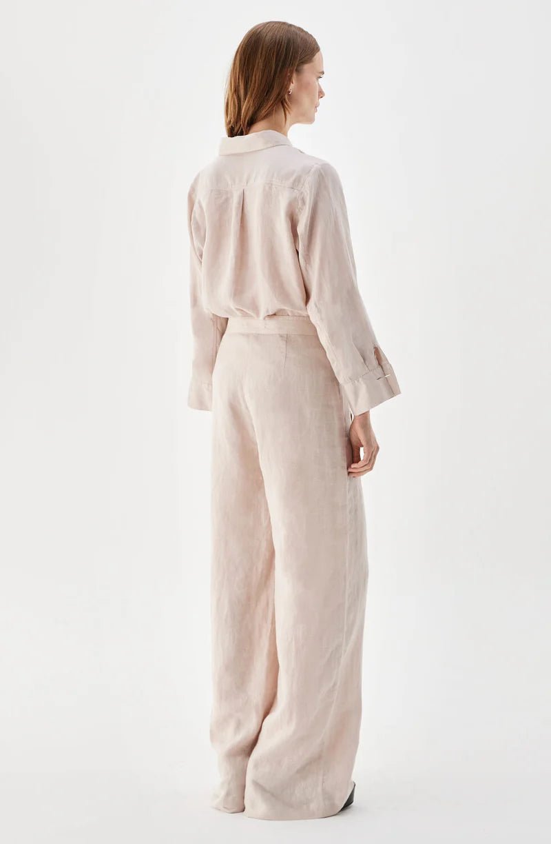 Pim Wide Linen Housut Light Rose - Busnel - My Milou