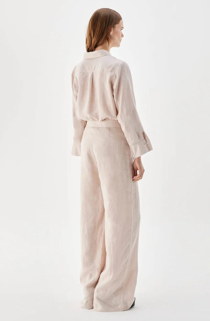 Pim Wide Linen Housut Light Rose - Busnel - My Milou