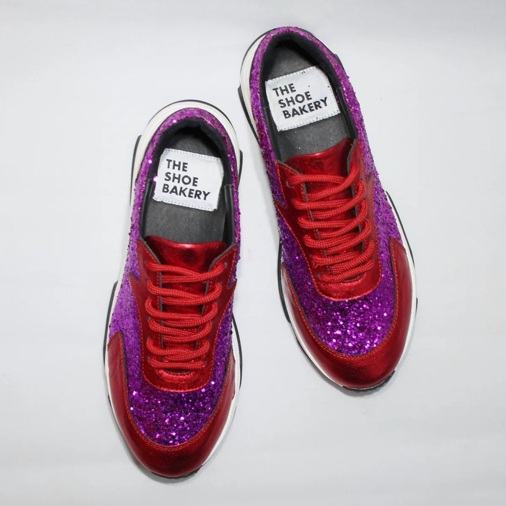 Poppy Sneaker Magenta/Red Glitter - The Shoe Bakery - My Milou