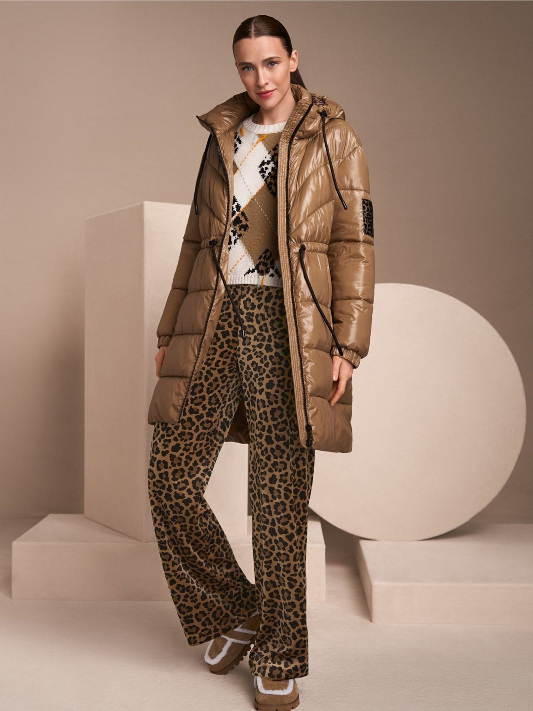 Rethink Together Fake Down Coat Milk Coffee - Marc Cain - My Milou