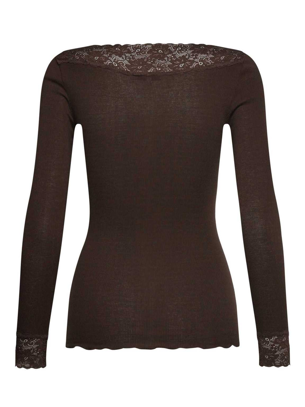 RWBernadine Organic LS V-neck Lace Pusero Mole - Rosemunde - My Milou