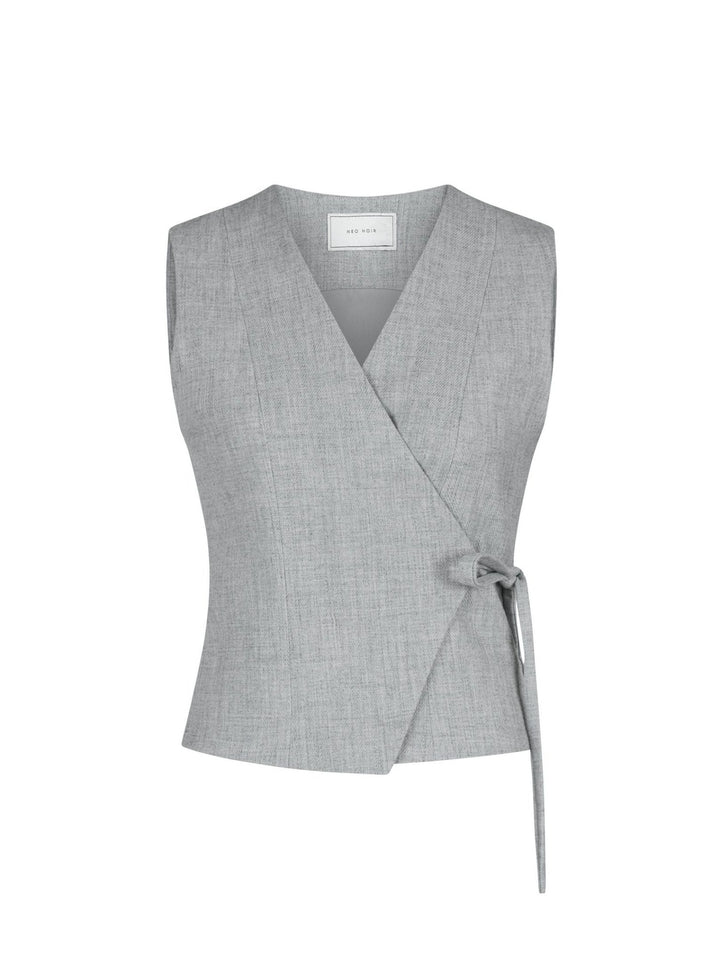 Samara Wrap Waistcoat Grey Melange - Neo Noir - My Milou