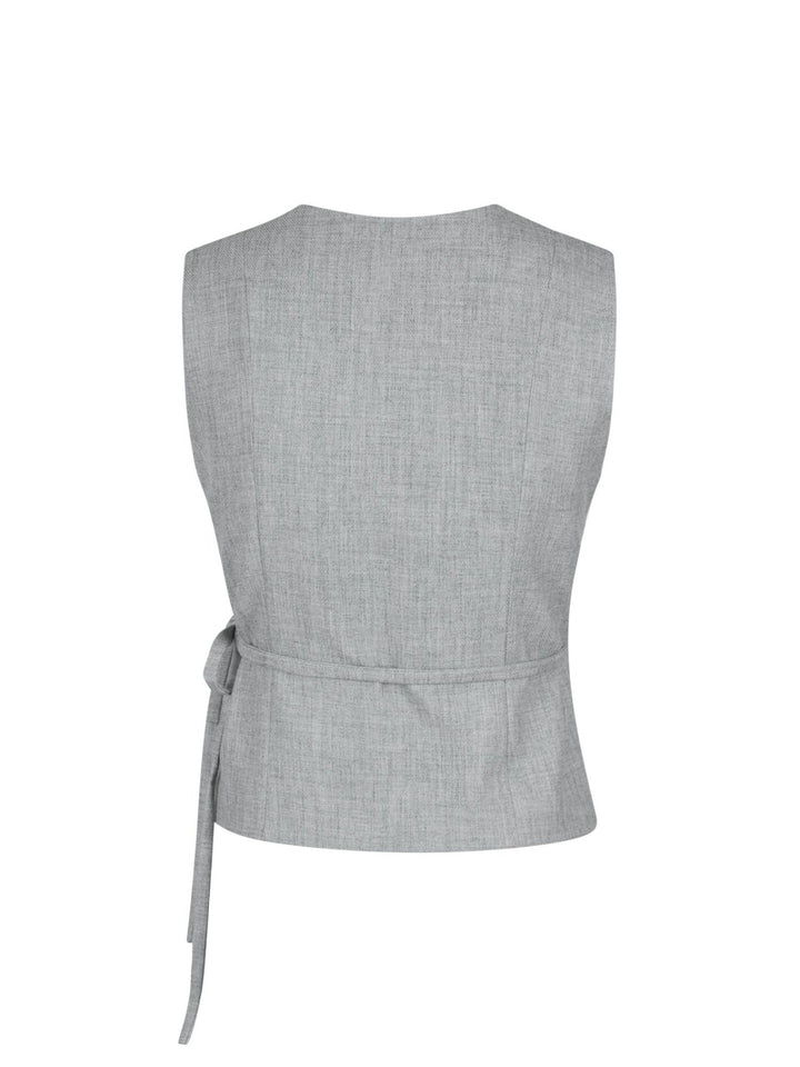 Samara Wrap Waistcoat Grey Melange - Neo Noir - My Milou