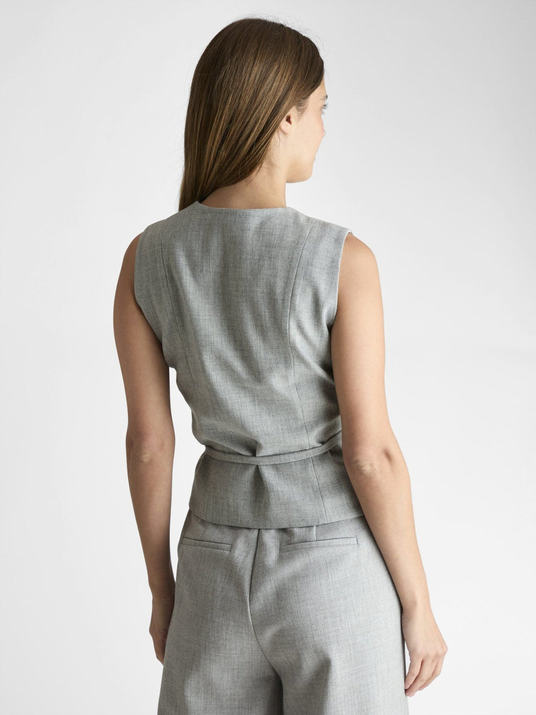 Samara Wrap Waistcoat Grey Melange - Neo Noir - My Milou