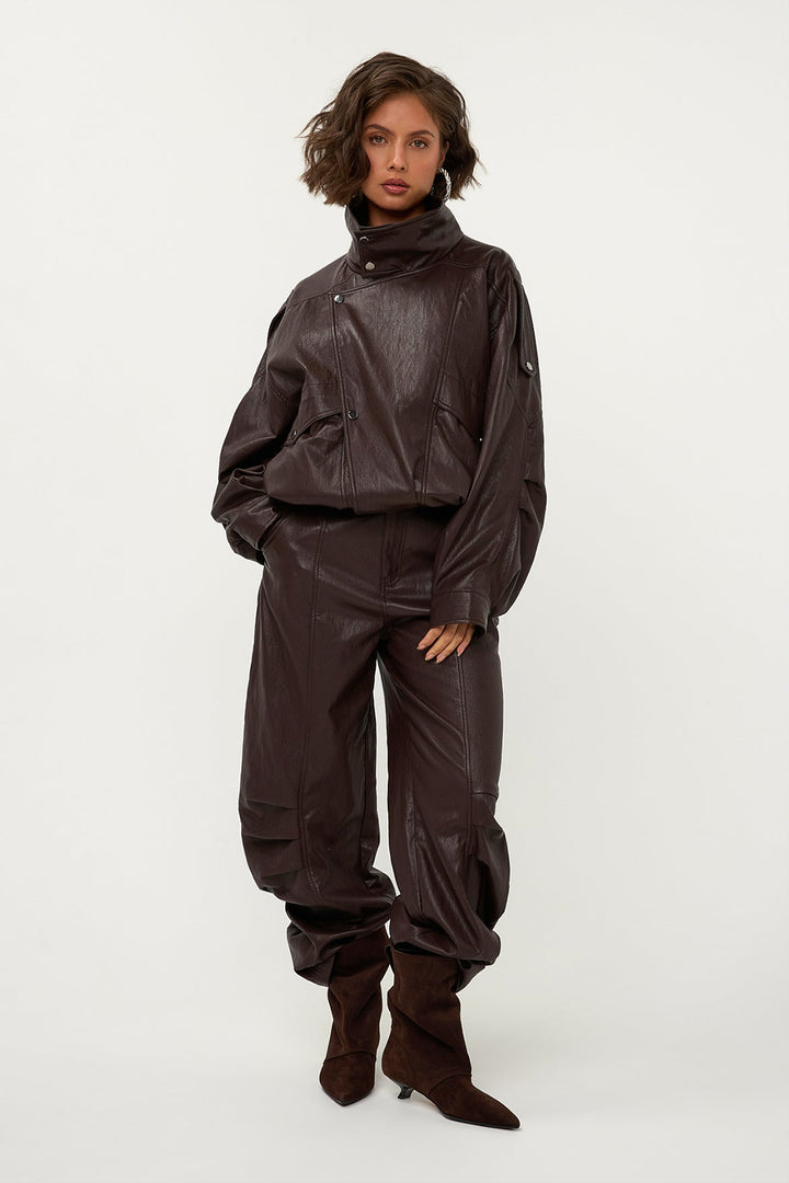 Samille Tekonahkatakki Dark Brown - AMAYA AMSTERDAM - My Milou