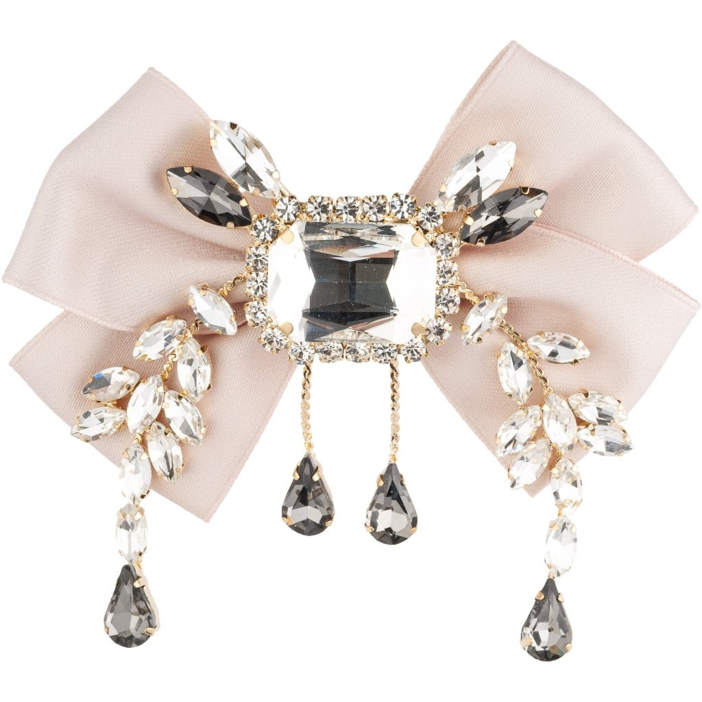 Satin Bow Brooch W/Crystals Sand - DARK Department - My Milou