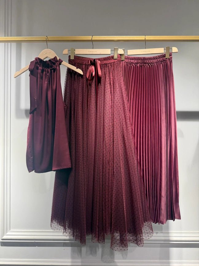 Satin Elisabeth Toppi Bordeaux One Size - CHOKLATE PARIS - My Milou