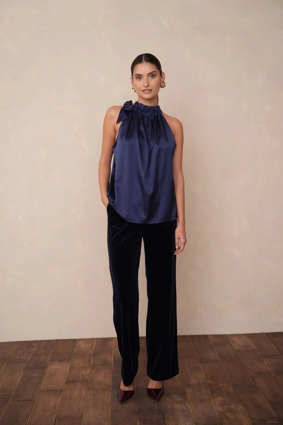 Satin Elisabeth Toppi Navy One Size - CHOKLATE PARIS - My Milou