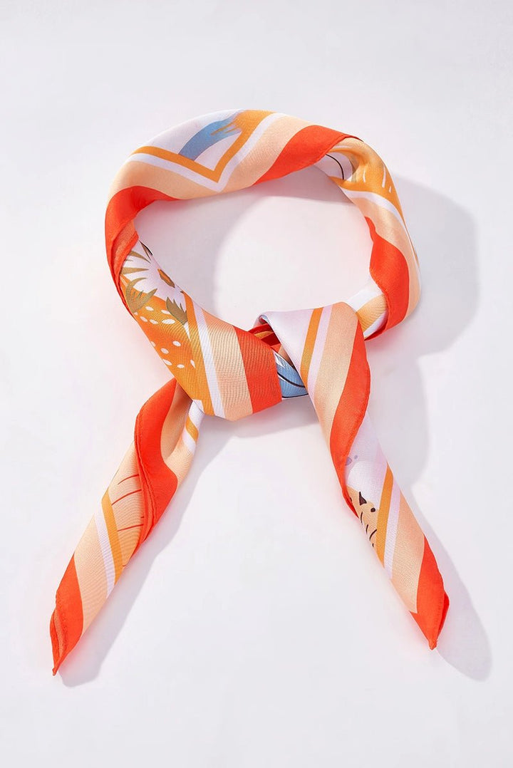 Satin Pattern Scarf Orange - BYREN | ÉLINE L’ATELIER - My Milou