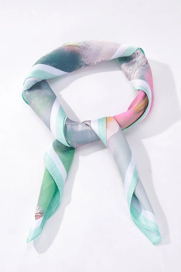 Satin Scarf Flower Green - BYREN | ÉLINE L’ATELIER - My Milou