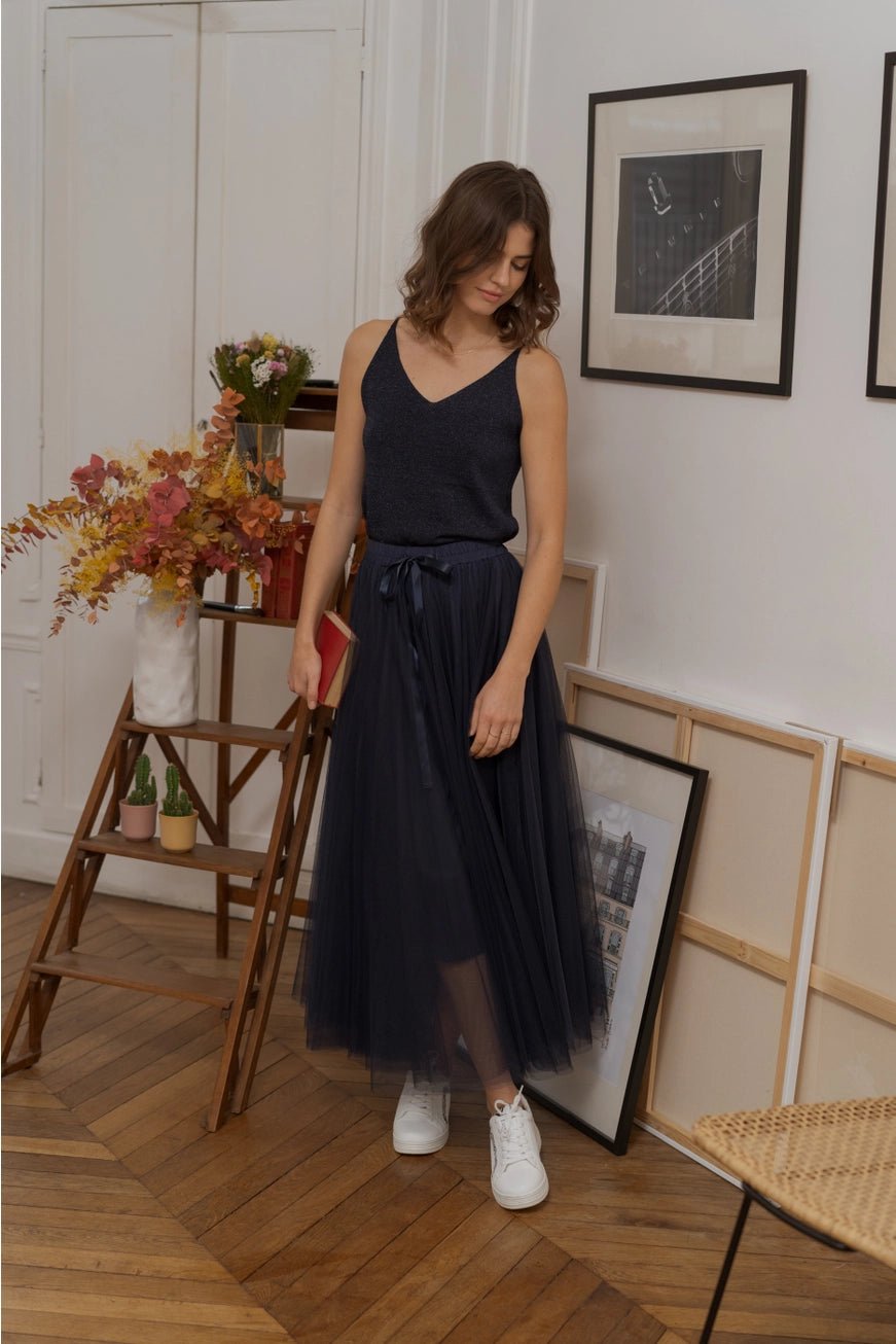 Shiny Lurex Toppi Navy One Size - CHOKLATE PARIS - My Milou