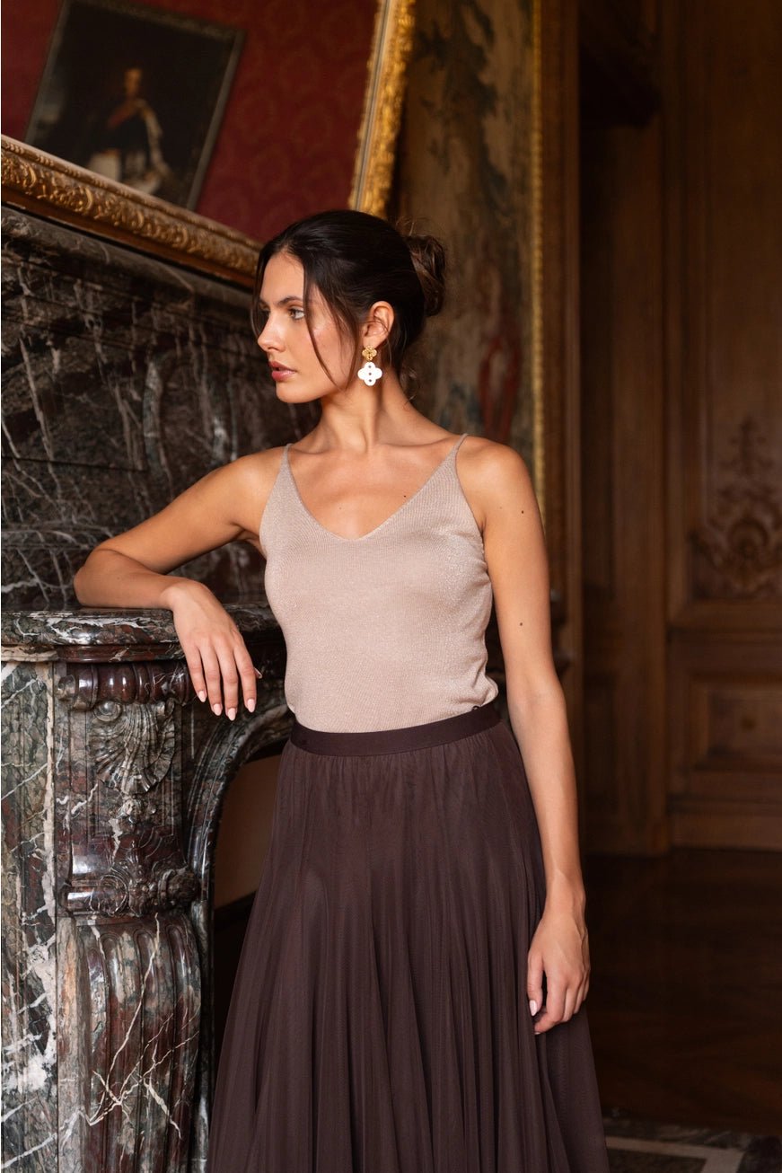 Shiny Lurex Toppi Taupe One Size - CHOKLATE PARIS - My Milou