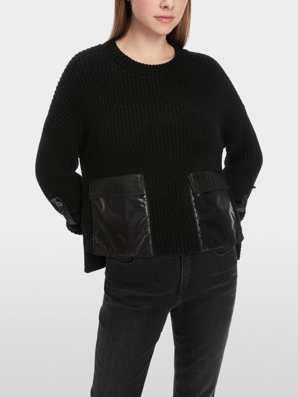 Shiny Patch Sweater Black - Marc Cain - My Milou