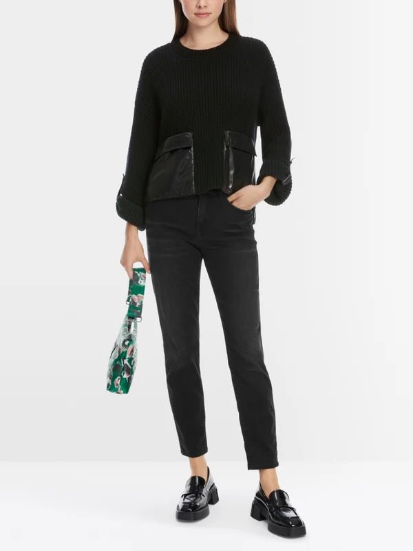 Shiny Patch Sweater Black - Marc Cain - My Milou