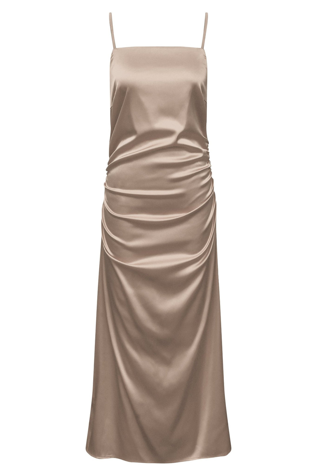 Simone Satin Mekko Champagne - A - VIEW - My Milou
