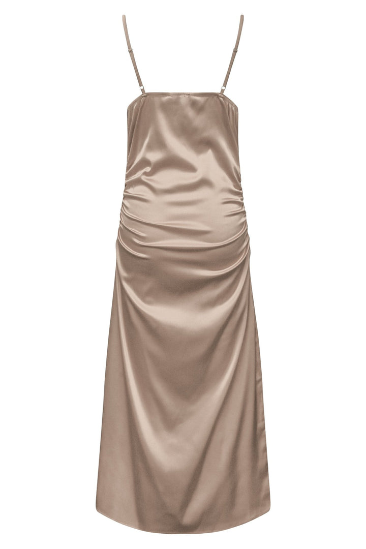 Simone Satin Mekko Champagne - A - VIEW - My Milou