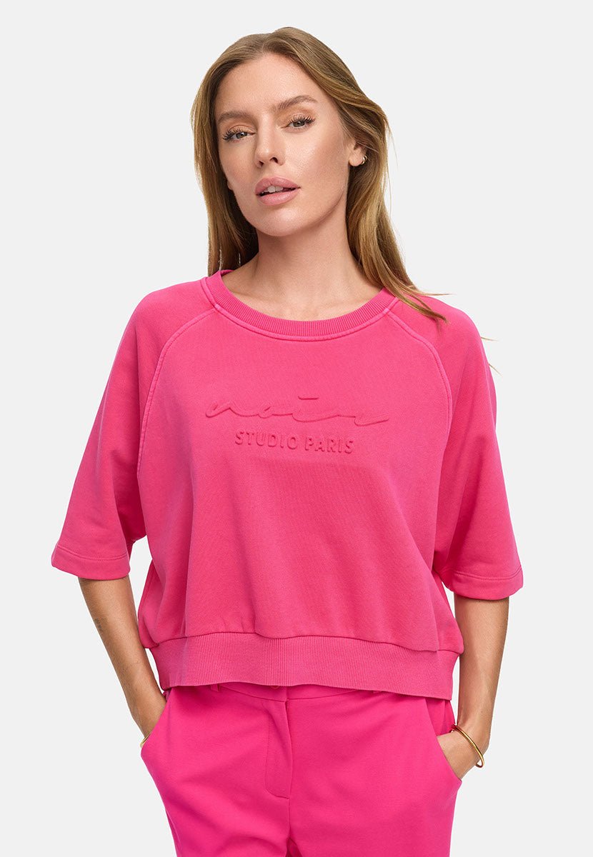 Sweatshirt in Garment - Dye Logo Pink - CATNOIR - My Milou