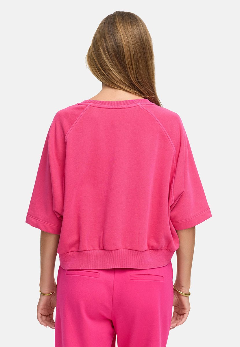 Sweatshirt in Garment - Dye Logo Pink - CATNOIR - My Milou