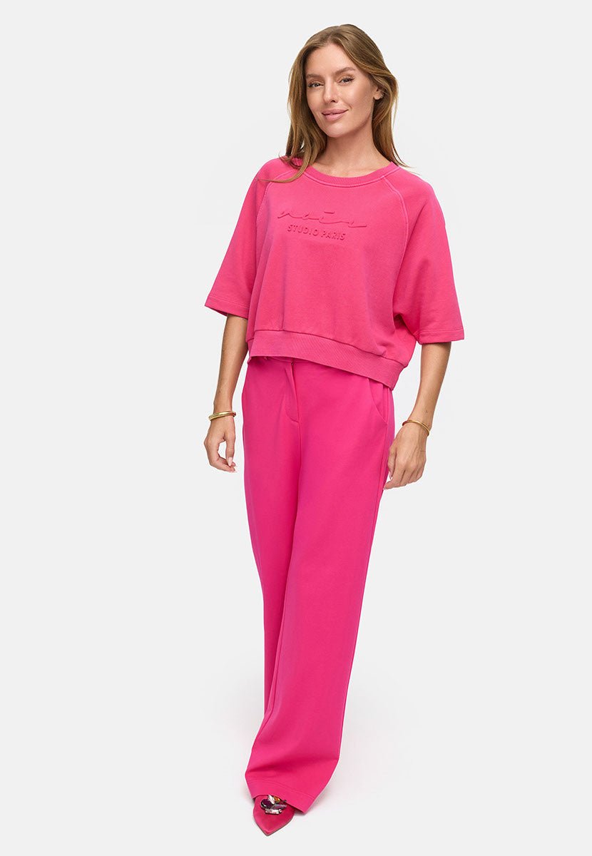 Sweatshirt in Garment - Dye Logo Pink - CATNOIR - My Milou