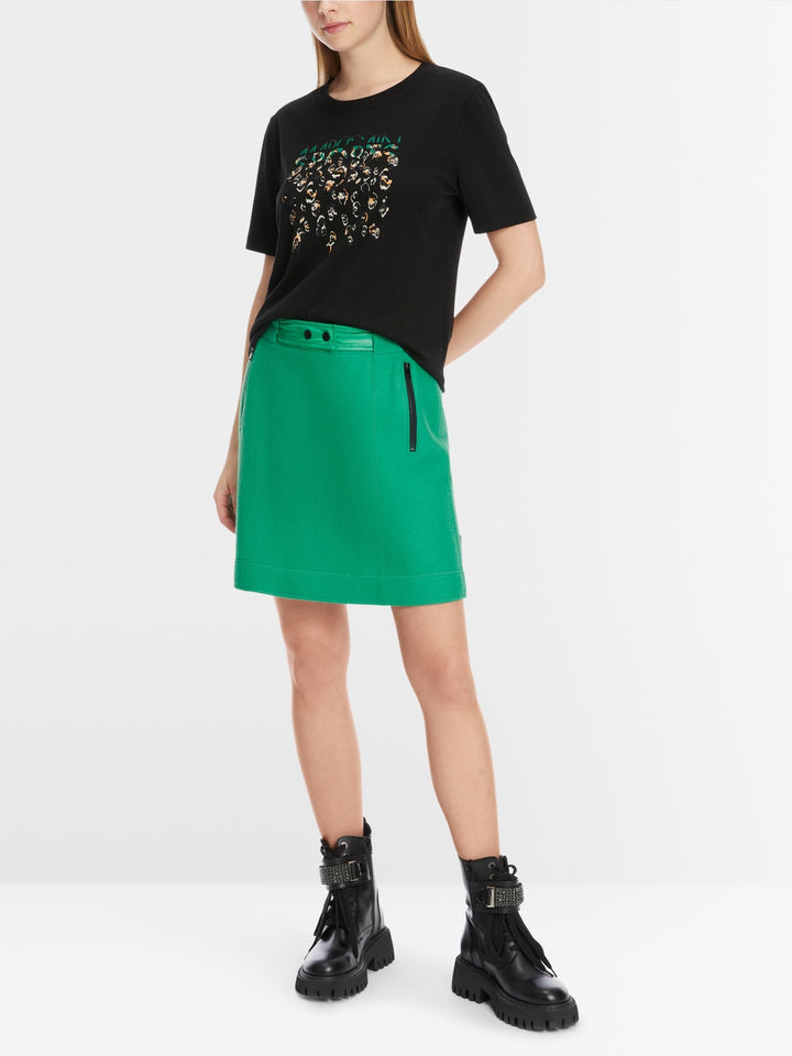 T-Shirt With Greo Print Black - Marc Cain - My Milou