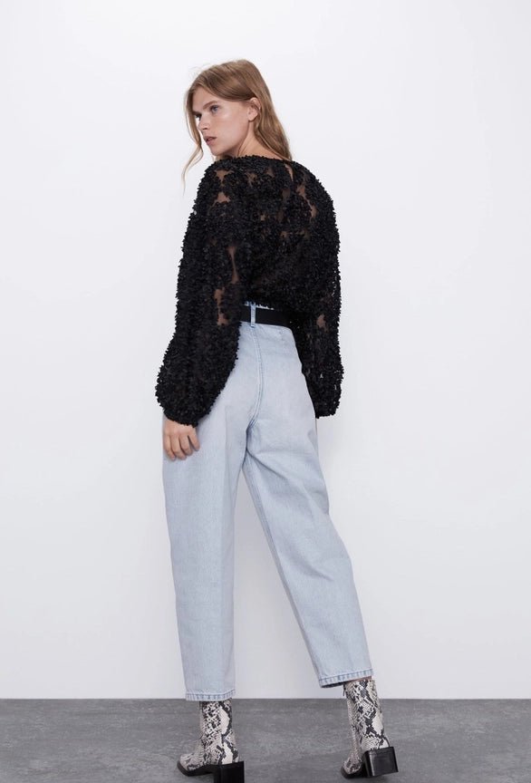 Textured Rosette Pusero Black - CHOKLATE PARIS - My Milou