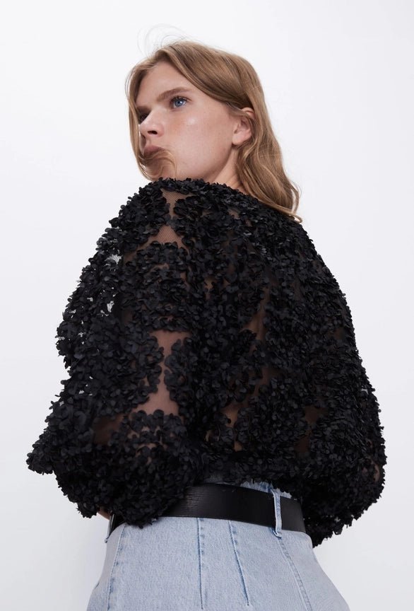 Textured Rosette Pusero Black - CHOKLATE PARIS - My Milou