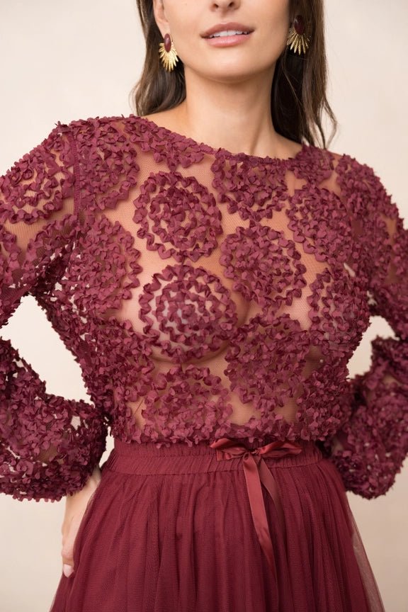 Textured Rosette Pusero Bordeaux - CHOKLATE PARIS - My Milou