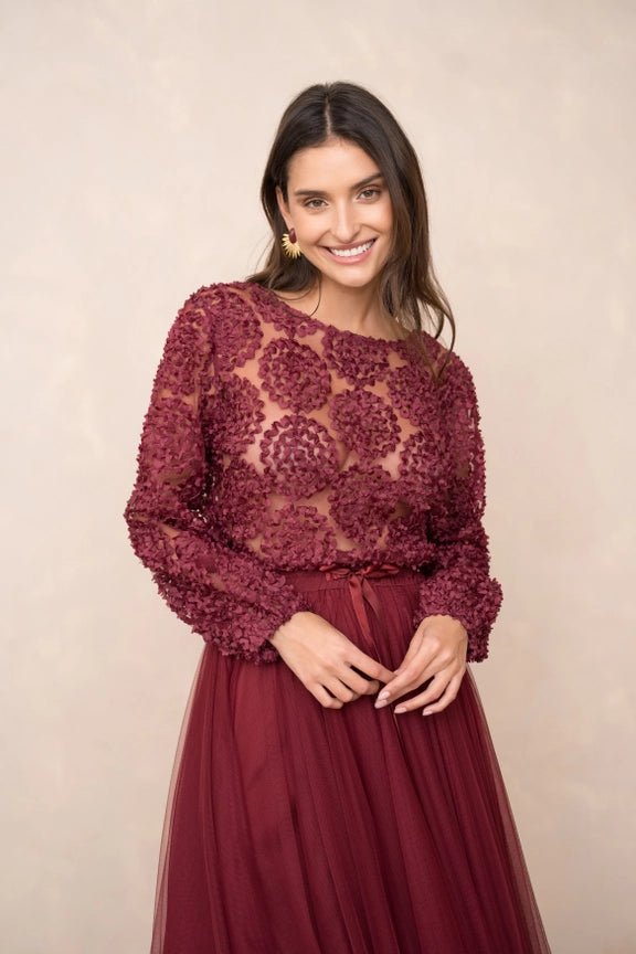 Textured Rosette Pusero Bordeaux - CHOKLATE PARIS - My Milou