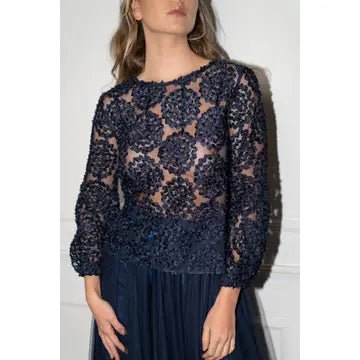 Textured Rosette Pusero Navy - CHOKLATE PARIS - My Milou