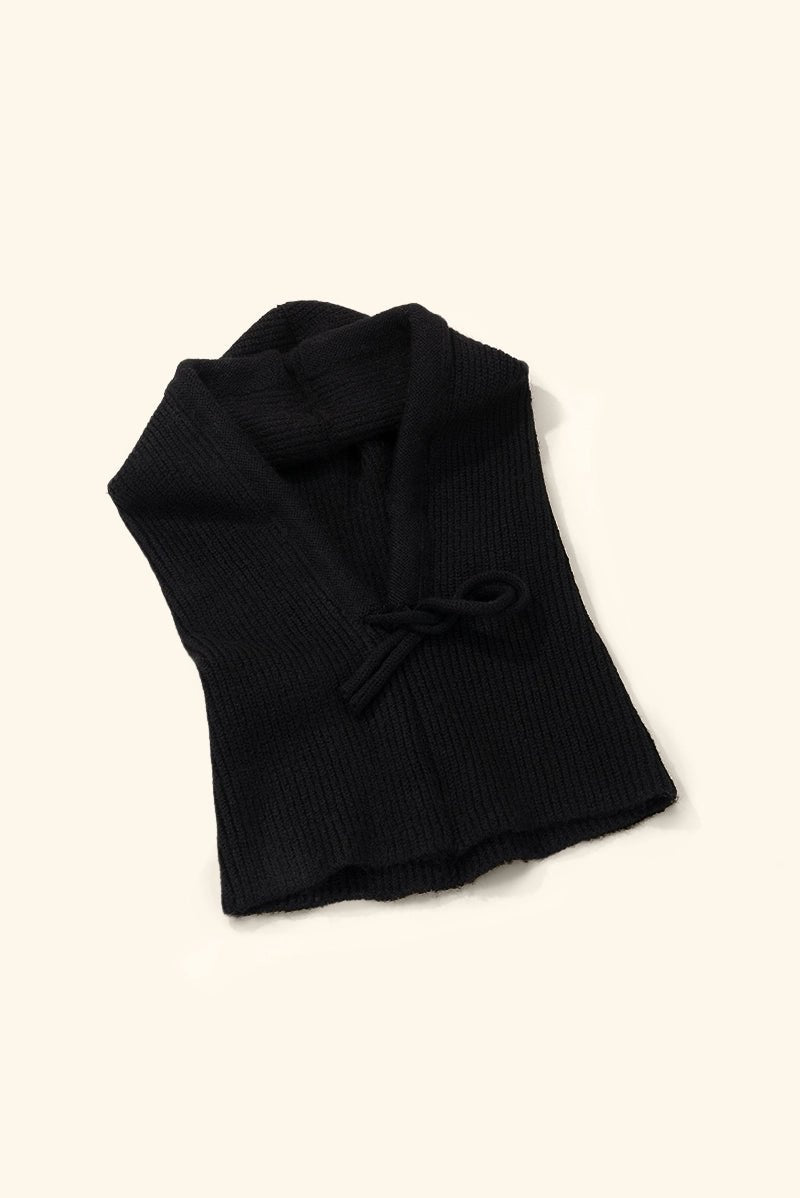 Tie-Up Wool Balaclava Black - BYREN | ÉLINE L’ATELIER - My Milou