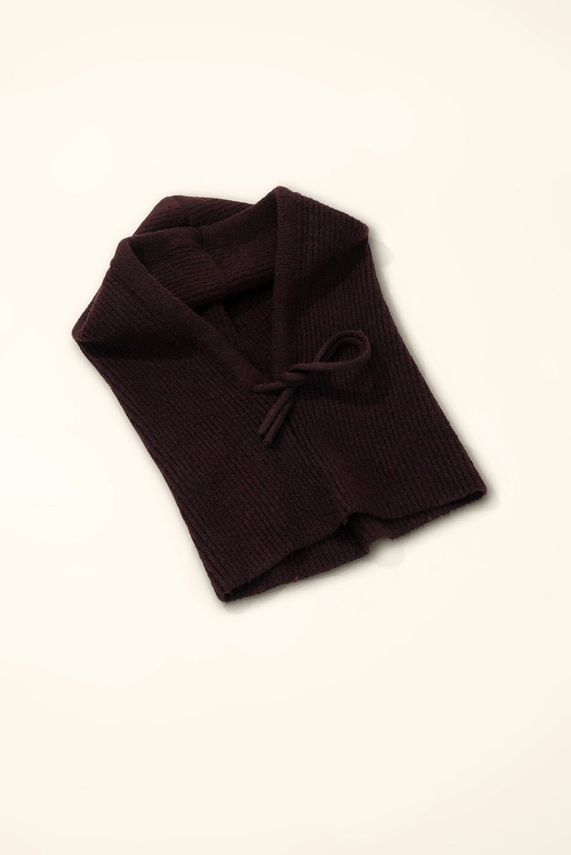 Tie-Up Wool Balaclava Brown - BYREN | ÉLINE L’ATELIER - My Milou