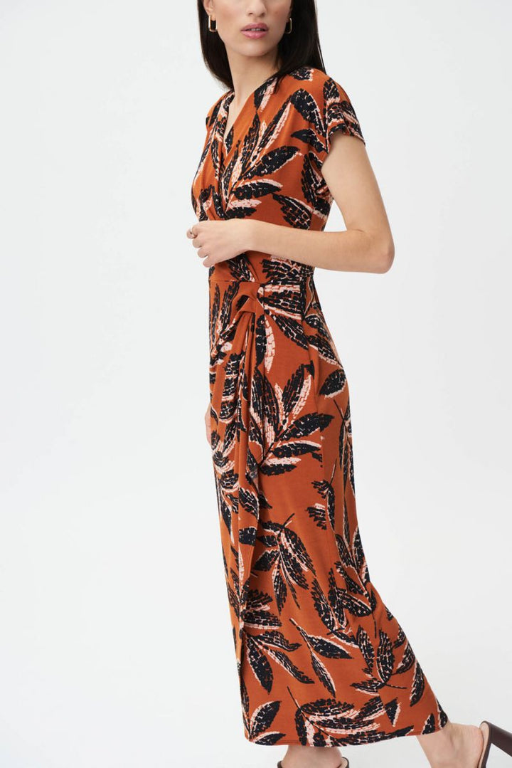 Tropical Print Wrap Mekko Rust/Multi - Joseph Ribkoff - My Milou