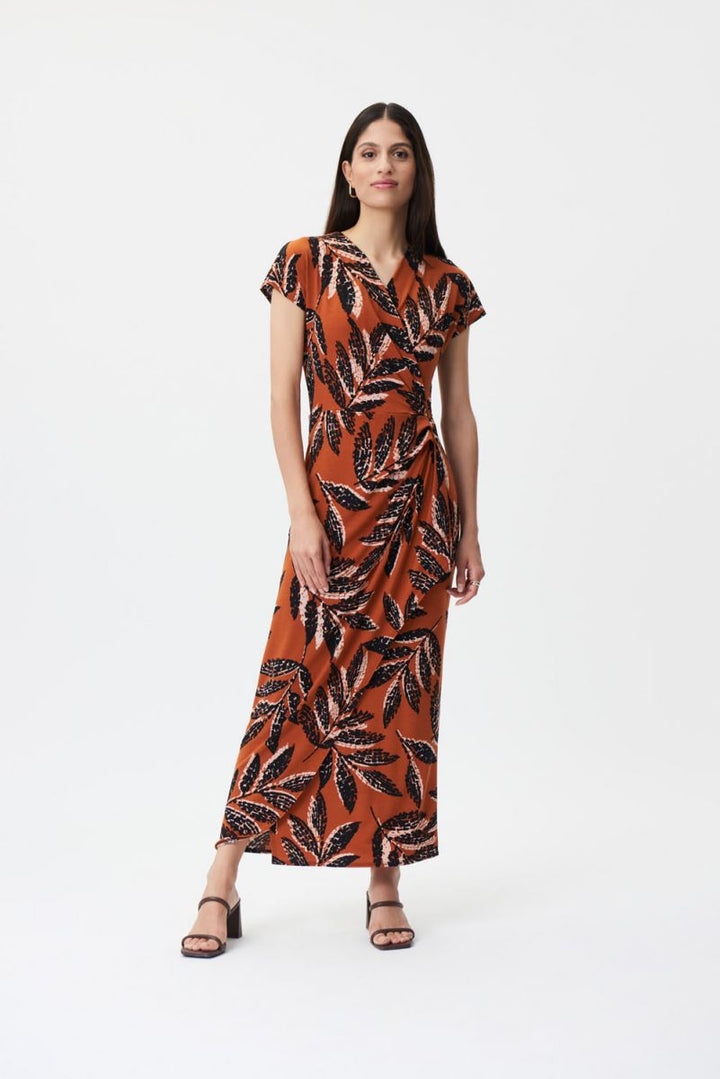 Tropical Print Wrap Mekko Rust/Multi - Joseph Ribkoff - My Milou