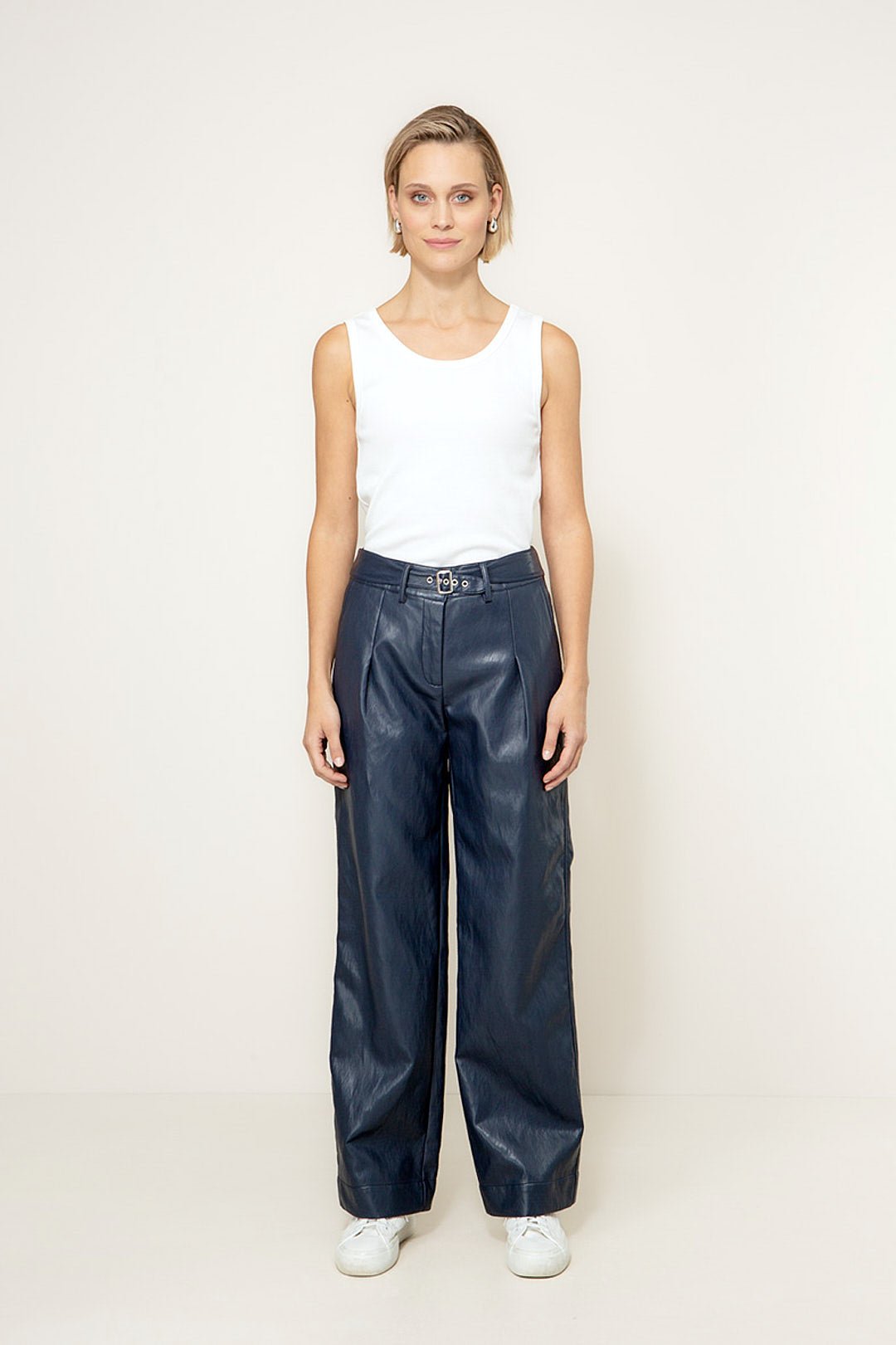 Vegan Leather Housut Navy - CATNOIR - My Milou