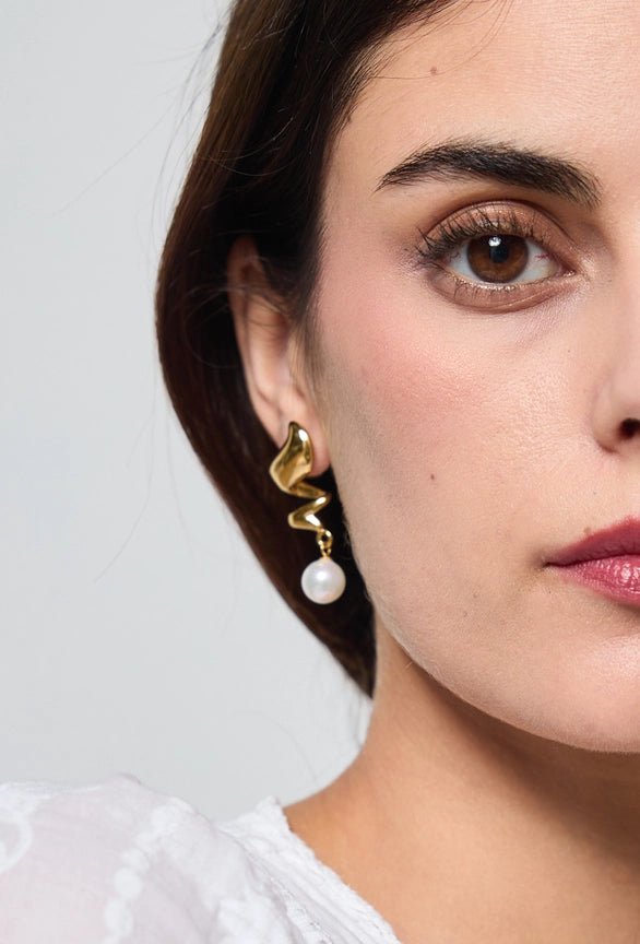 Wave Pearl Korvakorut Gold - BYREN | ÉLINE L’ATELIER - My Milou