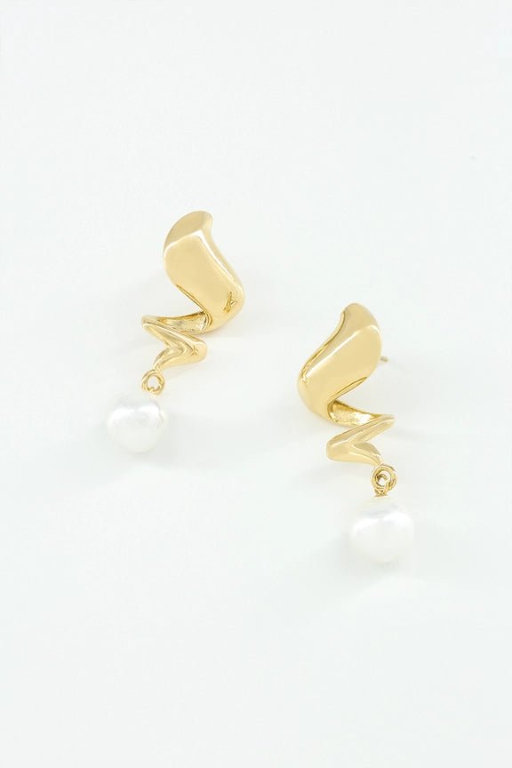 Wave Pearl Korvakorut Gold - BYREN | ÉLINE L’ATELIER - My Milou