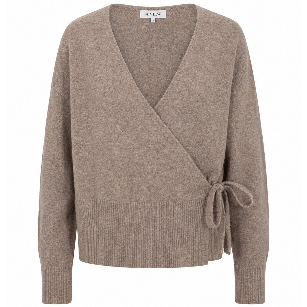 Merino Wrap Neulepusero Light Brown