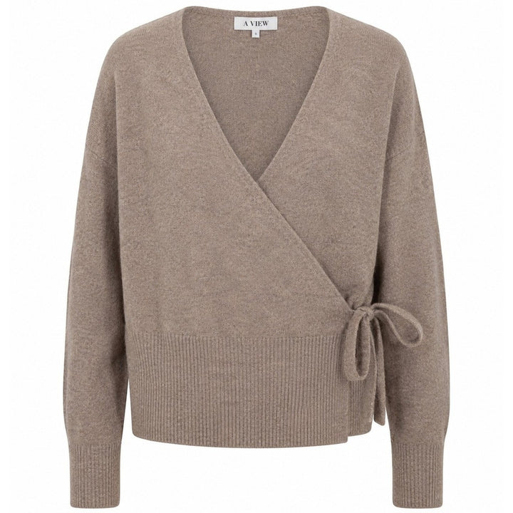 Merino Wrap Neulepusero Light Brown