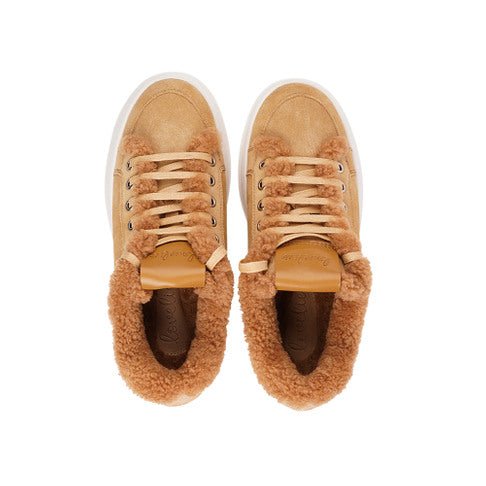 Zanja Shearling Low Sneakers Warm Taupe - Lovelies Studio - My Milou